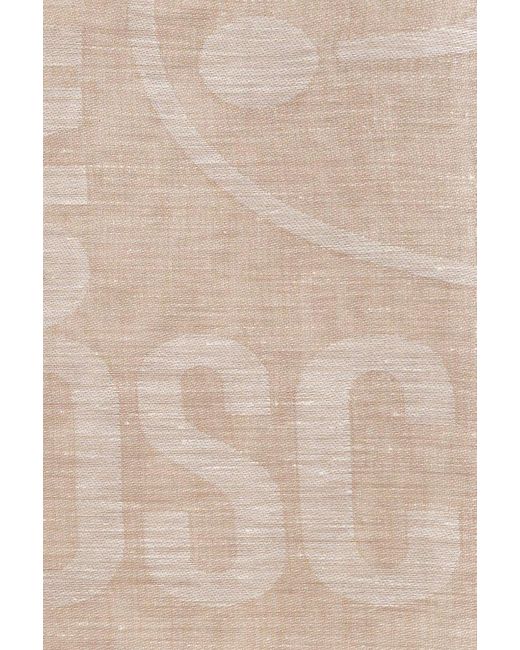 Moschino Natural Scarf With Logo,