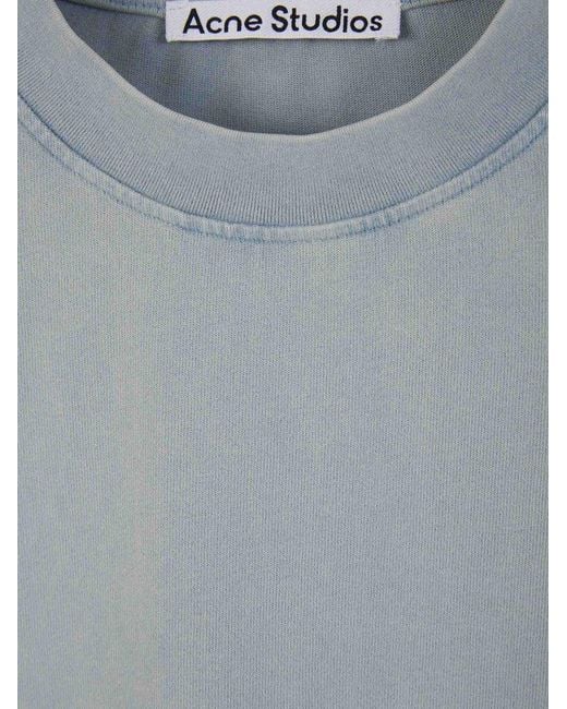 Acne Gray Logo Patch Crewneck T-shirt for men