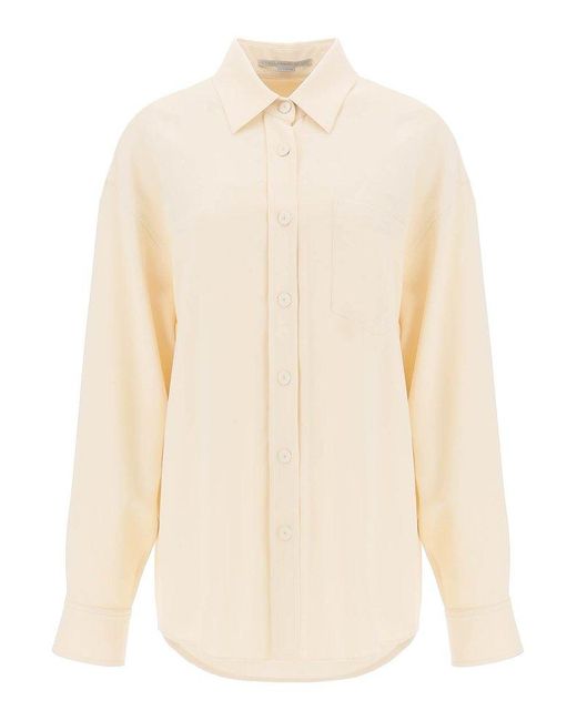 Stella McCartney White Oversized Shirt In Crepe Jersey