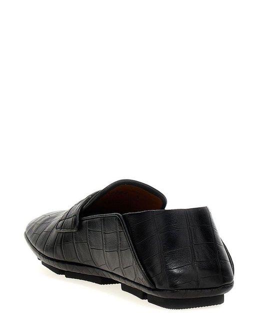 Dolce & Gabbana Black Dg Logo Embossed Almond Toe Loafers for men