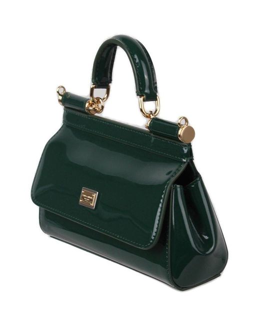 Dolce & Gabbana Green Sicily Foldover Small Tote Bag