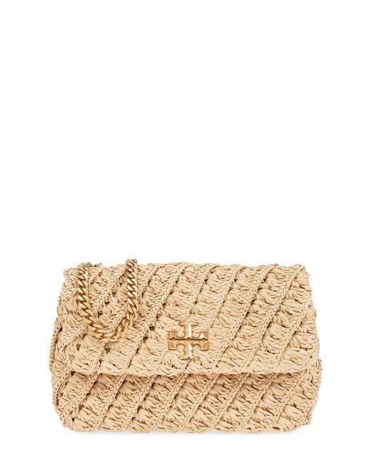 Tory Burch Natural Small Kira Woven Shoulder Bag