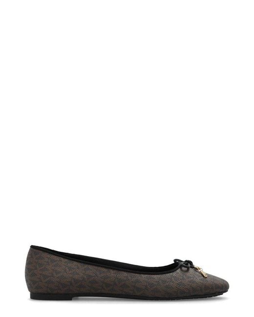 MICHAEL Michael Kors Nori Logo Ballet Flats in Black | Lyst