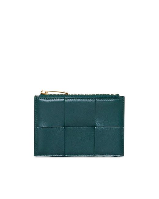 Bottega Veneta Green Cassette Zipped Wallet