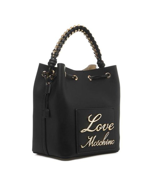 Love Moschino Black Logo Lettering Bucket Bag