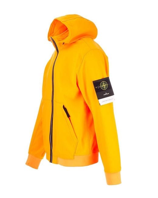 Stone Island Yellow Zip-up Hooded Jacket for men