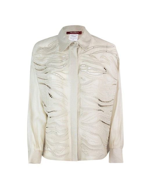 Max Mara Studio White Buttoned Long-sleeved Shirt