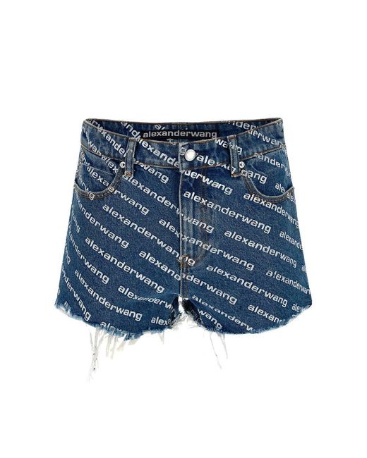 Alexander Wang Cotton Bite Logo Shorts 
