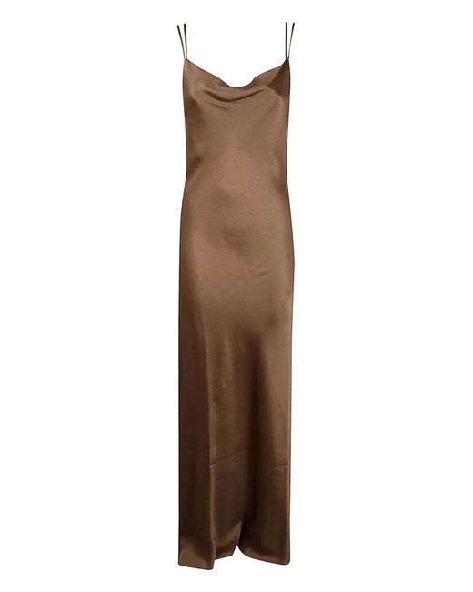 Antonelli Brown Strappy Slip Dress