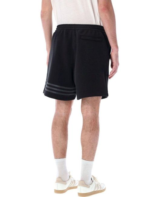 Adidas Originals Black Neoclassics 3-stripes Drawstring Track Shorts for men