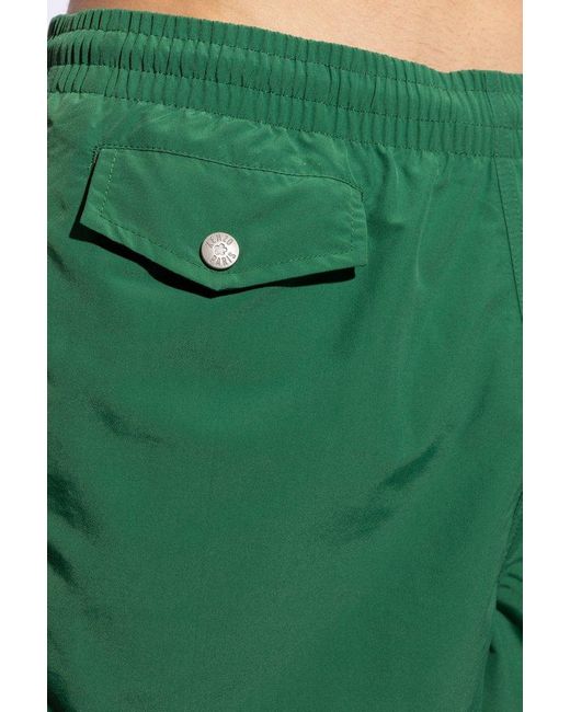 KENZO Green Swim Shorts With Logo for men