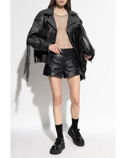 Gestuz Black Jaggy Jacket With Fringe Detail