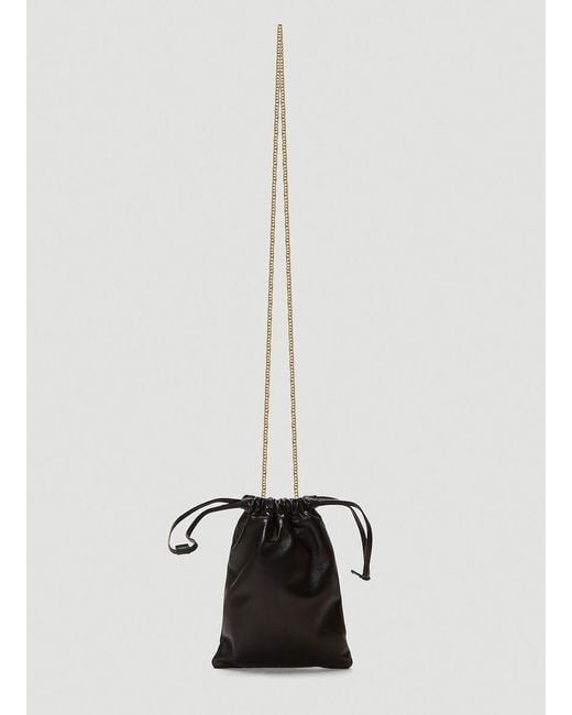 Saint Laurent Drawstring Pouch Chain Bag in Black Lyst