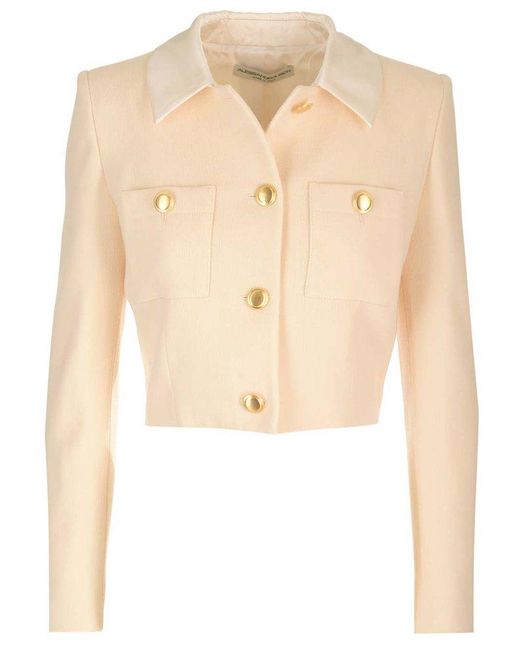 Alessandra Rich Natural Cropped Buttoned Jacket