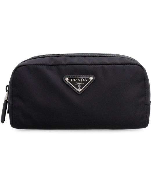 Prada Black Re-nylon Wash Bag for men