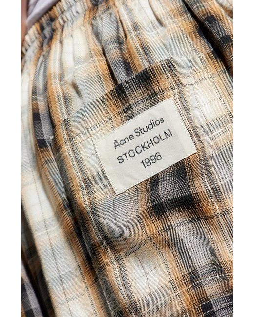 Acne Multicolor Drawstring Checked Shorts for men
