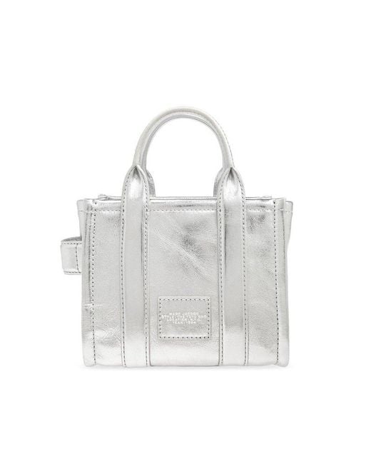 Marc Jacobs White The Metallic Crossbody Tote Bag