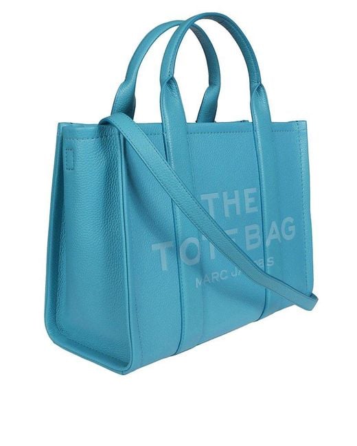 Marc Jacobs Blue Logo-embossed Medium Tote Bag