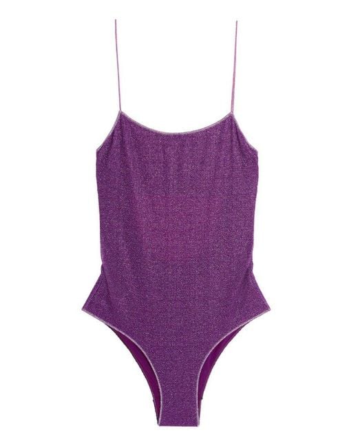 Oséree Synthetic Maillot Lurex One-piece Swimsuit in Purple | Lyst