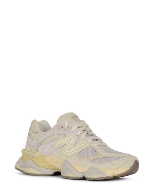 New Balance White 9060 Lace-Up Sneakers for men