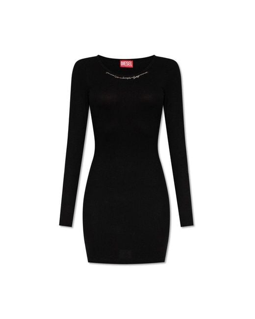 DIESEL Black ‘D-Matic’ Ribbed Dress