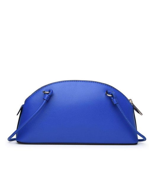 Furla Blue Logo Plaque Zip-up Clutch Bag
