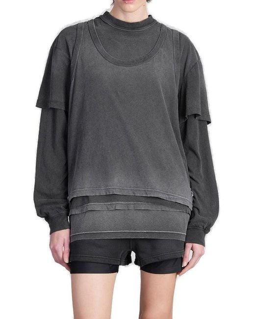 Alexander Wang Gray Oversize Triple-Layer T-Shirt