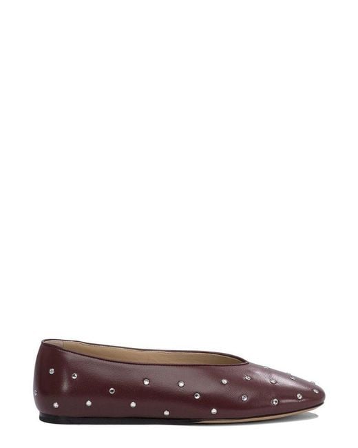 Le Monde Beryl Brown Studded Ballerinas