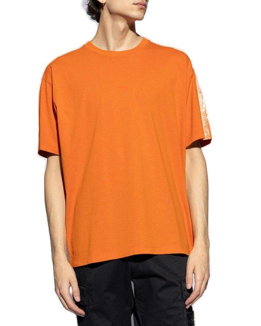 Stone Island Orange T-shirt With Logo, for men