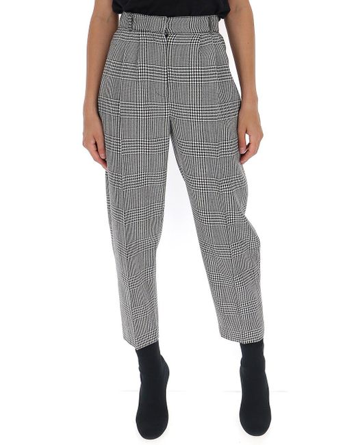 Alexander McQueen Wool Houndstooth Plaid Trousers in Grey (Grey) - Lyst