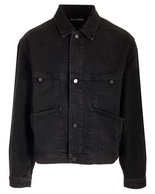 Lemaire Black 4 Pockets Blouson Button-up Denim Jacket for men