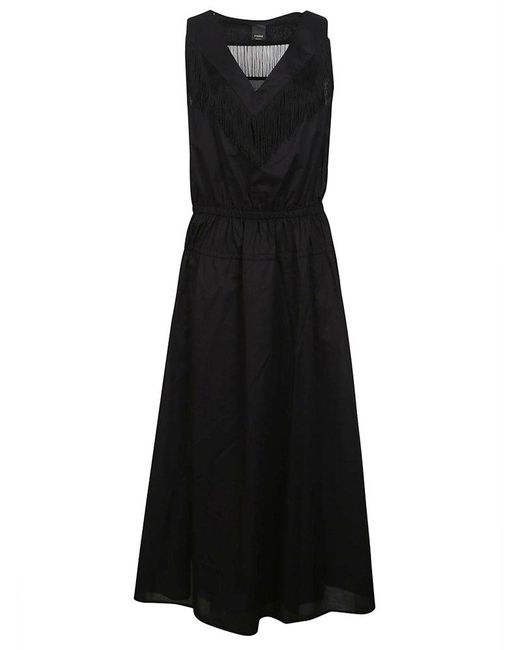 Pinko Black V-necj Elasticated Waist Sleeveless Dress