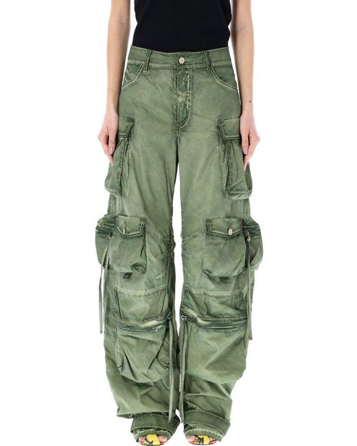 The Attico Fern High Rise Cargo Pants In Green Lyst