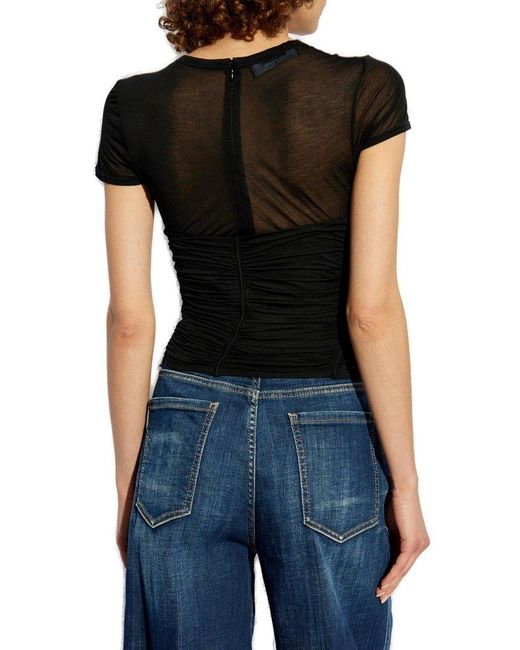DSquared² Black Draped Top