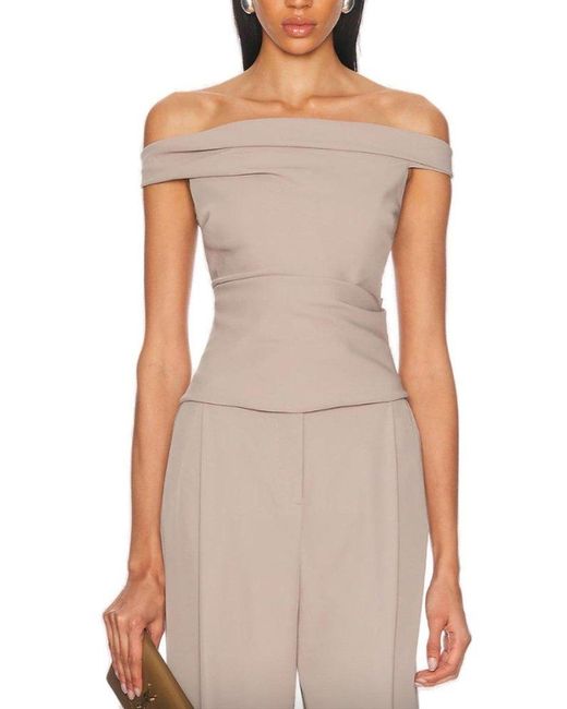 The Sei Brown Off Shoulder Top