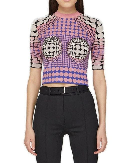 Paco Rabanne Multicolor Psychedelic Cropped Top