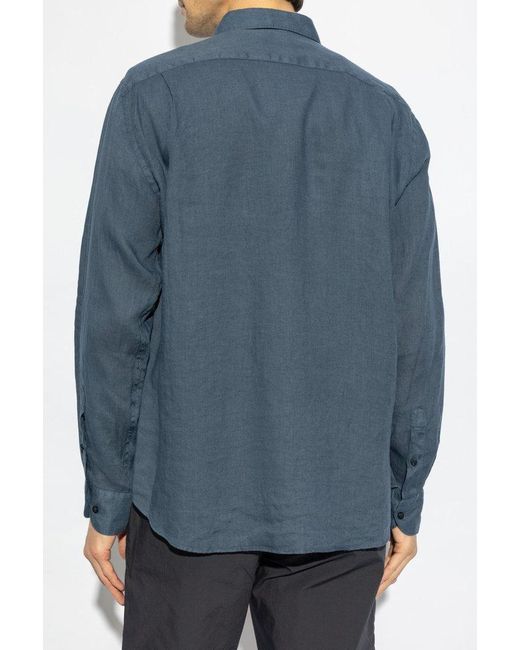 Paul & Shark Blue Linen Shirt for men