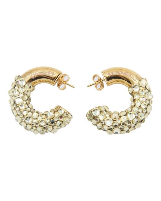 Sunnei logo-engraved sculpted-hoop earrings - Silver