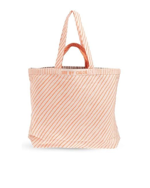 Chloé Pink 'what Happens' Shopper Bag,