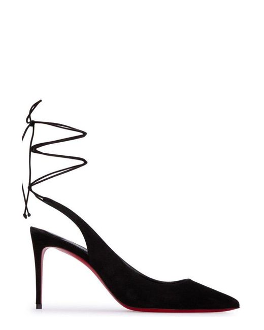 Christian Louboutin Pointed Toe Lace up Pumps in Black Lyst UK