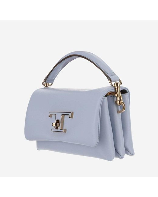 Tod's Blue Timeless Micro Leather Flap T Bag