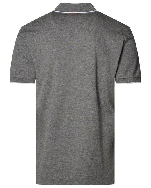 Zegna Gray Cotton Polo Shirt for men