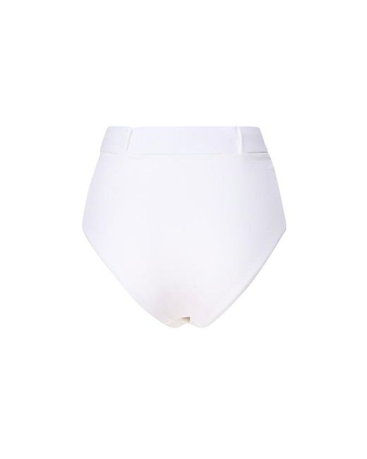 Moschino White Swimsuit With Integrated Belt