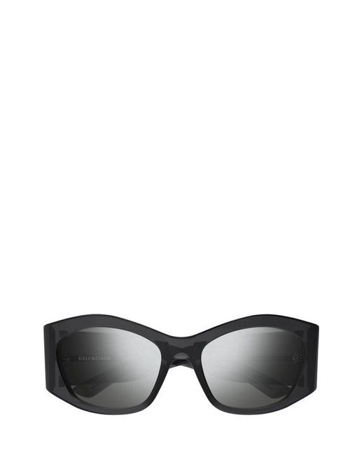 Balenciaga Gray Rectangular Frame Sunglasses