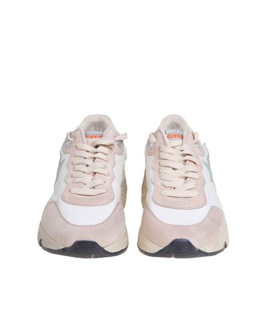 Golden Goose Deluxe Brand White Running Sole 82355 Suede And Leather Mid-top Trainers