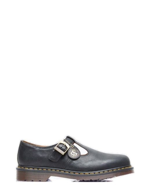 Dr. Martens Black T-Bar Regency Leather Mary Jane Shoes for men