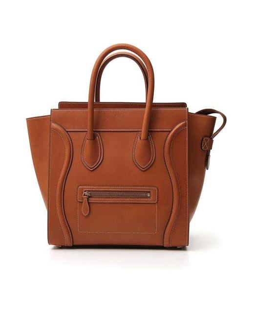 Céline Brown Mini Luggage Handbag