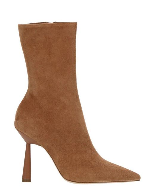 Gia Borghini Brown Pointed-toe Ankle Boots
