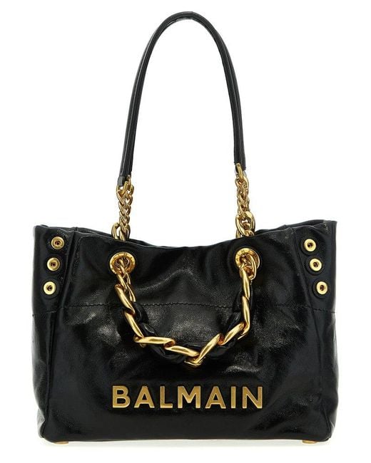 Balmain Black 1945 Soft Tote Bag