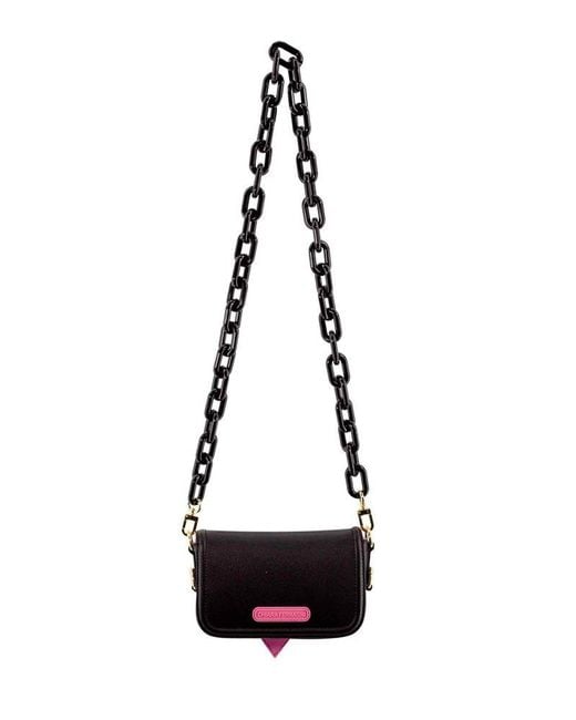 Chiara Ferragni Black Eyelike Chain-linked Shoulder Bag